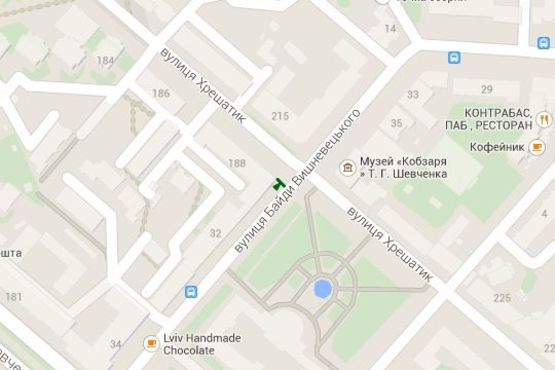 Схема рекламної площини за адресою Хрещатик вул. - Байди-Вишневецького вул.