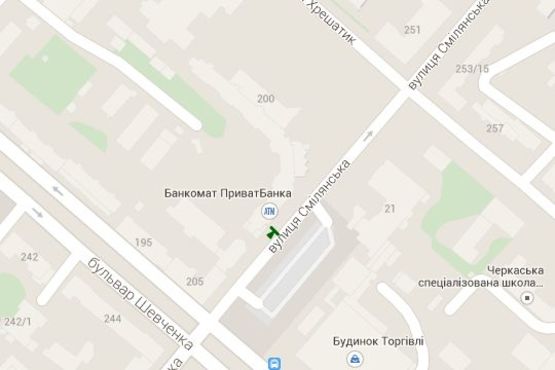 Схема рекламной плоскости по адресу Смілянська вул. - Хрещатик вул., 200 Схема рекламной плоскости по адресу Смілянська вул. - Хрещатик вул., 200