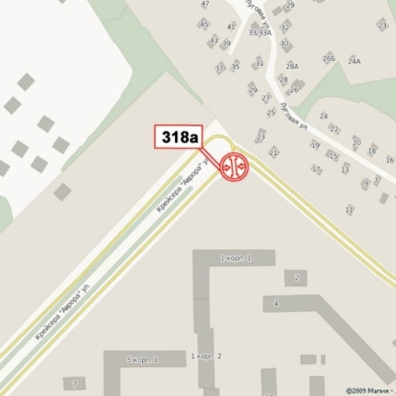 Схема рекламної площини за адресою Луценко Дмитрия  ул., 1, к. 1 (поворот с ул. Юрия Смолича на ул. Дмитрия Луценка), направ. в центр