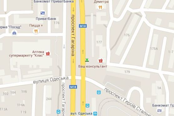 Схема рекламної площини за адресою Гагаріна просп., 177 (зупинка) №1