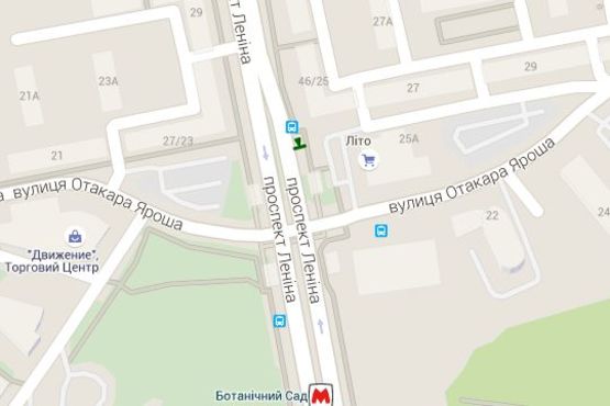 Схема рекламної площини за адресою Науки просп. (Леніна просп.) - Яроша Отакара вул., (зупинка) №2