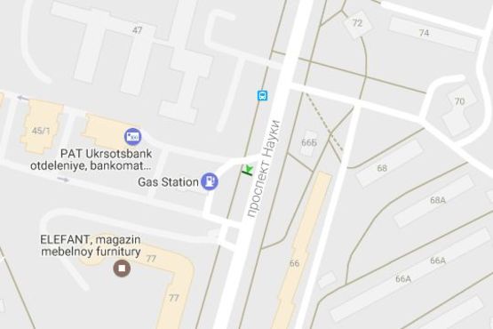 Схема рекламной плоскости по адресу Науки просп. (Леніна просп.), 45 (№1)