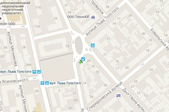 Схема рекламной плоскости по адресу Льва Толстого пл. - Дьогтярна вул., 20 (остановка)