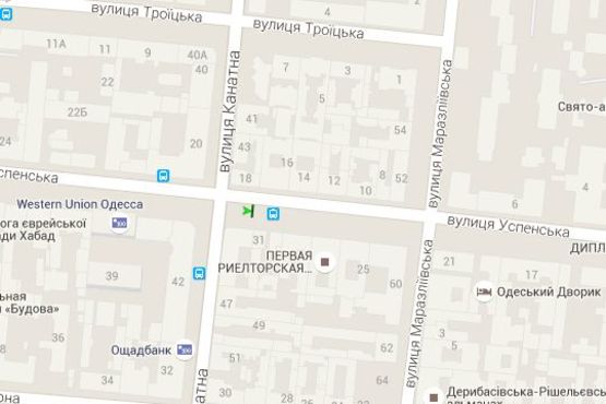 Схема рекламной плоскости по адресу Успенська вул. - Канатна вул., 45 (остановка)