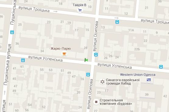 Схема рекламної площини за адресою Успенська вул., 28/30 - Осипова вул.