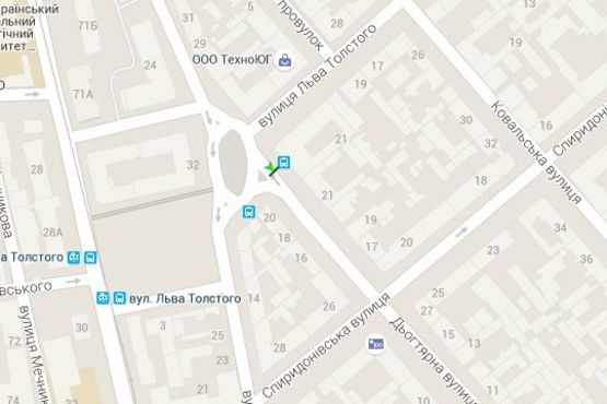 Схема рекламної площини за адресою Льва Толстого пл. - Дьогтярна вул. - Льва Толстого вул. (остановка)