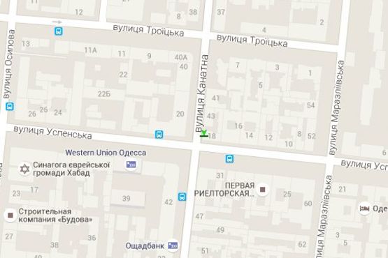 Схема рекламної площини за адресою Канатна вул. - Успенська вул., 16 Схема рекламної площини за адресою Канатна вул. - Успенська вул., 16