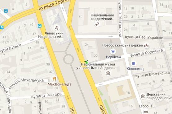 Схема рекламної площини за адресою Свободи просп., 22 - Низький Замок вул. (від центру)