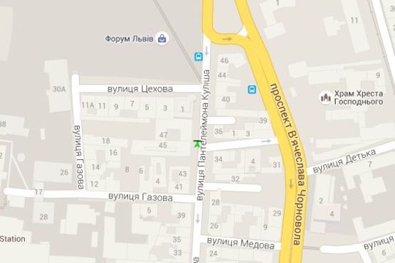 Схема рекламної площини за адресою Пантелеймона Куліша вул. - Цехова вул. (від центру) Схема рекламної площини за адресою Пантелеймона Куліша вул. - Цехова вул. (від центру)