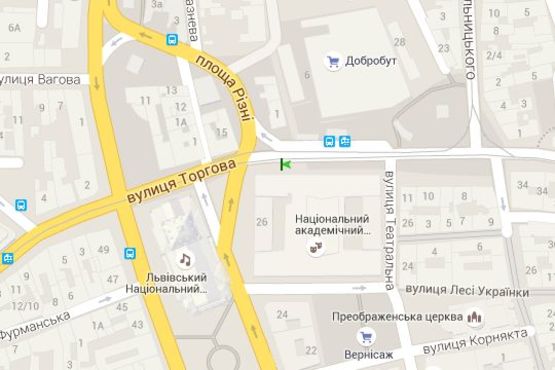 Схема рекламної площини за адресою Свободи просп., 26 - Торгова вул. Схема рекламної площини за адресою Свободи просп., 26 - Торгова вул.