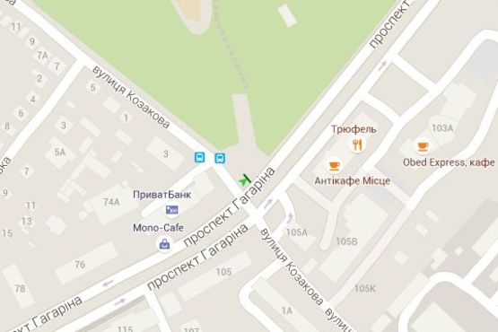 Схема рекламной плоскости по адресу Гагаріна просп., 74-а Схема рекламной плоскости по адресу Гагаріна просп., 74-а