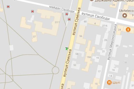 Схема рекламной плоскости по адресу Сумська вул., 37 (№1) Схема рекламной плоскости по адресу Сумська вул., 37 (№1)