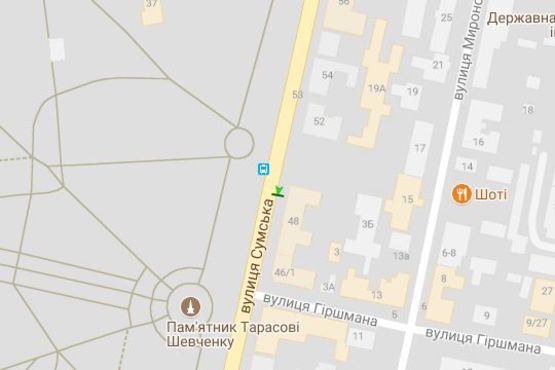 Схема рекламной плоскости по адресу Сумська вул., 48 Схема рекламной плоскости по адресу Сумська вул., 48