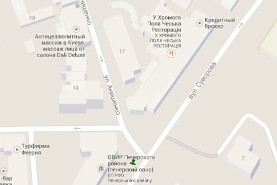 Схема рекламної площини за адресою Омеляновича-Павленка Михайла вул., 14/12 Схема рекламної площини за адресою Омеляновича-Павленка Михайла вул., 14/12