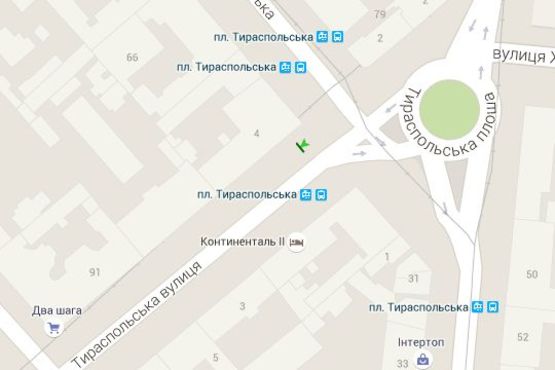 Схема рекламной плоскости по адресу Тираспольська вул., 2 - Тираспольська пл. - Ніжинська вул.