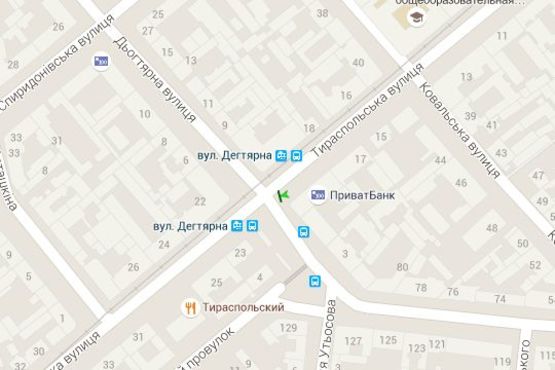 Схема рекламной плоскости по адресу Тираспольська вул., 19 - Дьогтярна вул.