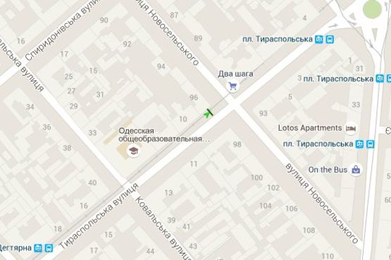 Схема рекламной плоскости по адресу Тираспольська вул. - Новосільського вул., 96