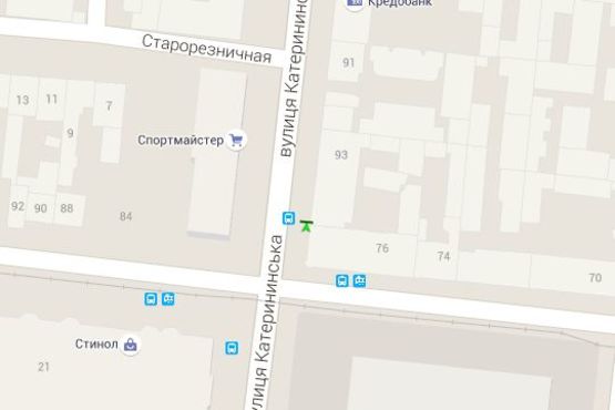 Схема рекламної площини за адресою Єкатеринінська вул., 88/90 - Пантелеймонівська вул.