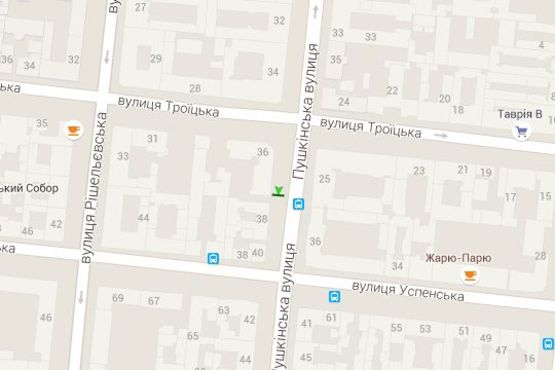 Схема рекламной плоскости по адресу Пушкінська вул., 36