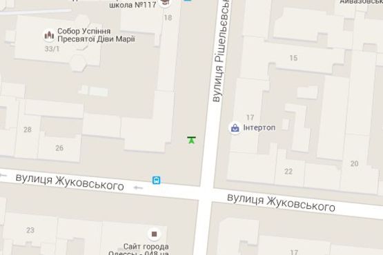 Схема рекламной плоскости по адресу Ришел'євська вул., 22 - Жуковського вул., 24 (направ від залізн. вокзала) Схема рекламной плоскости по адресу Ришел'євська вул., 22 - Жуковського вул., 24 (направ від залізн. вокзала)