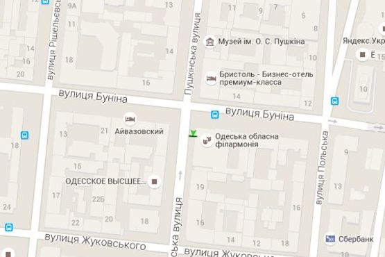 Схема рекламной плоскости по адресу Пушкінська вул., 15 - Буніна вул. Схема рекламной плоскости по адресу Пушкінська вул., 15 - Буніна вул.