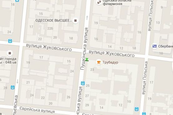 Схема рекламной плоскости по адресу Пушкінська вул., 23 - Жуковського вул.