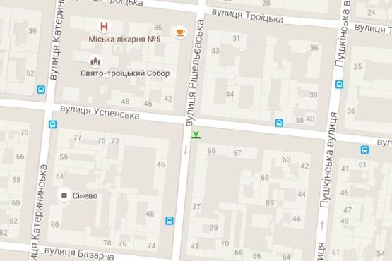 Схема рекламной плоскости по адресу Ришел'євська вул., 35 - Успенська вул., 69 Схема рекламной плоскости по адресу Ришел'євська вул., 35 - Успенська вул., 69