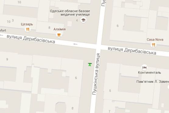 Схема рекламной плоскости по адресу Пушкінська вул., 6 - Дерибасівска вул.