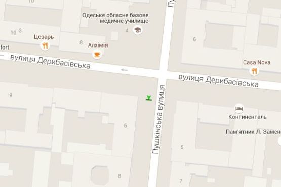 Схема рекламной плоскости по адресу Пушкінська вул., 6 - Дерибасівска вул.