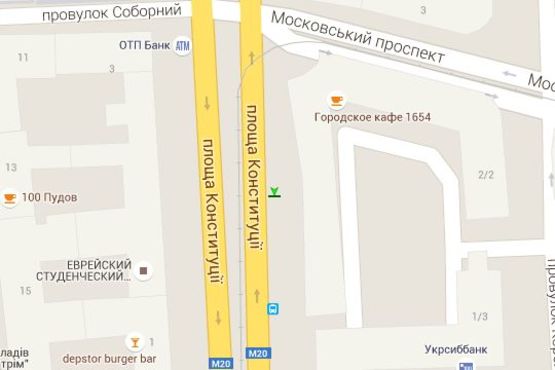 Схема рекламной плоскости по адресу Конституції пл., 2/2 (№2)