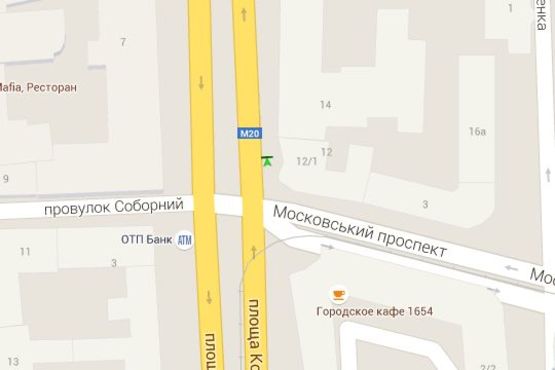 Схема рекламної площини за адресою Конституції пл., 12/1 Схема рекламної площини за адресою Конституції пл., 12/1