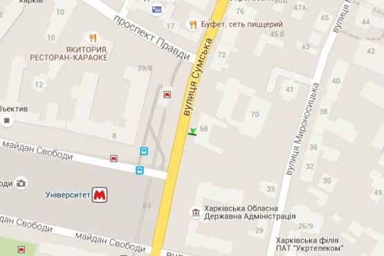 Схема рекламной плоскости по адресу Сумська вул., 68 Схема рекламной плоскости по адресу Сумська вул., 68