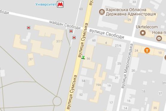 Схема рекламной плоскости по адресу Сумська вул., 56 (№1) Схема рекламной плоскости по адресу Сумська вул., 56 (№1)