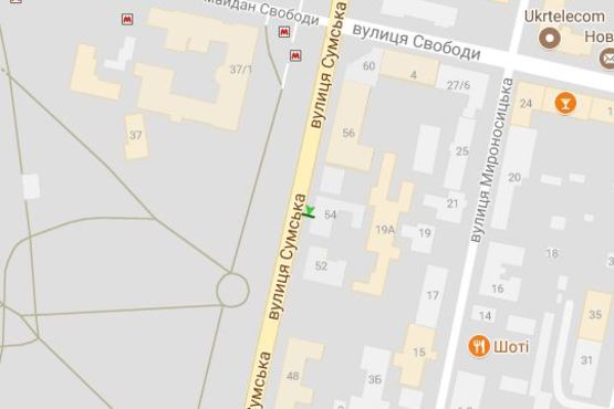 Схема рекламної площини за адресою Сумська вул., 54