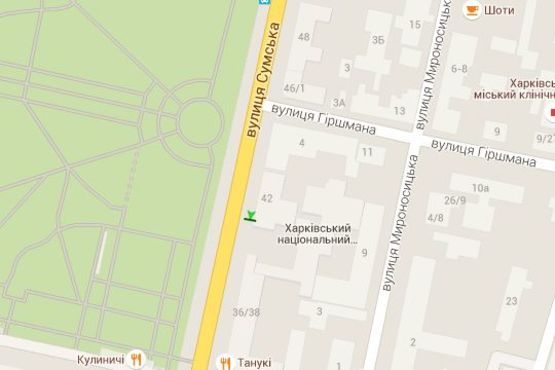 Схема рекламной плоскости по адресу Сумська вул., 42 Схема рекламной плоскости по адресу Сумська вул., 42