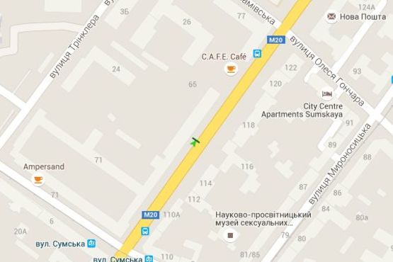 Схема рекламной плоскости по адресу Сумська вул., 73/75 Схема рекламной плоскости по адресу Сумська вул., 73/75