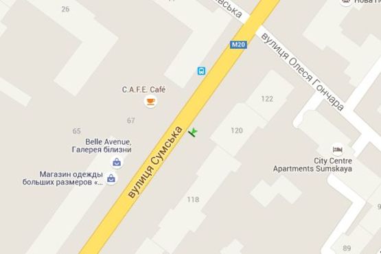 Схема рекламной плоскости по адресу Сумська вул., 118 Схема рекламной плоскости по адресу Сумська вул., 118