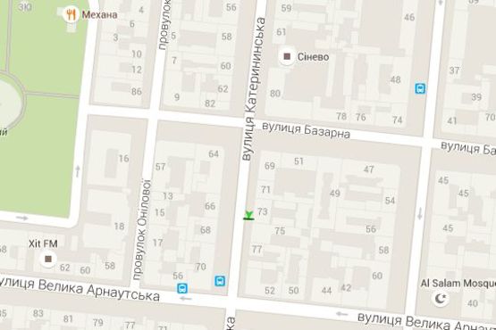 Схема рекламної площини за адресою Єкатеринінська вул., 73