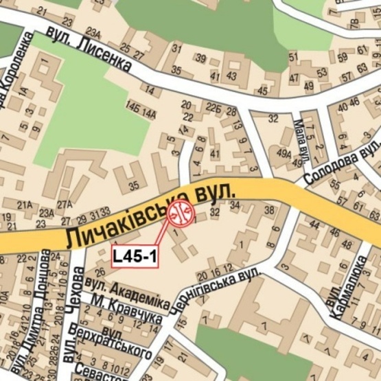 Схема рекламної площини за адресою Лычаковская ул., напротив дома №37 (Военный госпиталь, КредоБанк, церковь Св.Антония, киностудия "Галичина-фильм"), направл. из центра Схема рекламної площини за адресою Лычаковская ул., напротив дома №37 (Военный госпиталь, КредоБанк, церковь Св.Антония, киностудия "Галичина-фильм"), направл. из центра