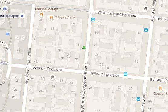 Схема рекламной плоскости по адресу Єкатеринінська вул., 18