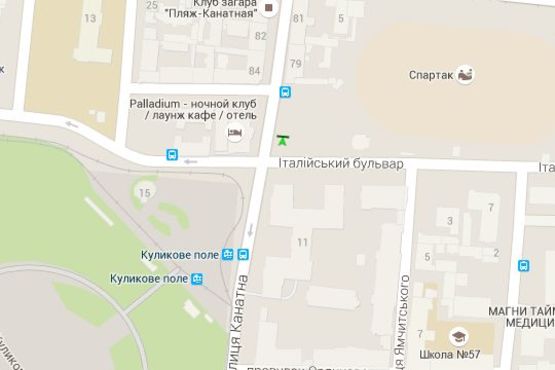 Схема рекламной плоскости по адресу Канатна вул. - Італійський бульв.