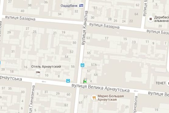 Схема рекламной плоскости по адресу Велика Арнаутська вул., 4 - Канатна вул. (№2) Схема рекламной плоскости по адресу Велика Арнаутська вул., 4 - Канатна вул. (№2)