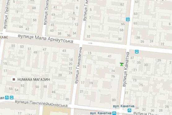 Схема рекламной плоскости по адресу Канатна вул., 72 - Мала Арнаутська вул.
