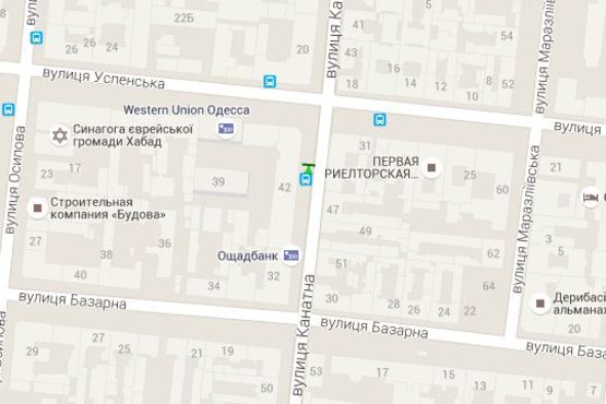 Схема рекламної площини за адресою Канатна вул., 42 - Успенська вул.