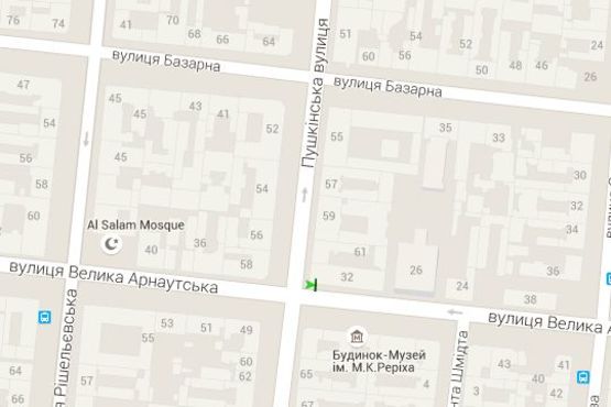 Схема рекламної площини за адресою Велика Арнаутська вул. - Пушкінська вул.