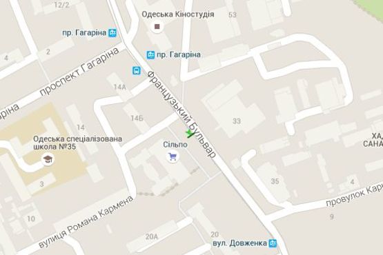 Схема рекламной плоскости по адресу Французський бульв., 16