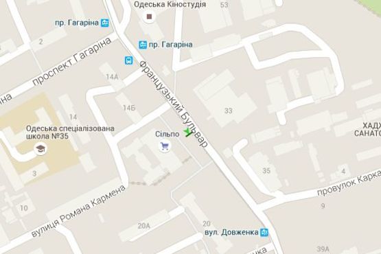 Схема рекламной плоскости по адресу Французський бульв., 16