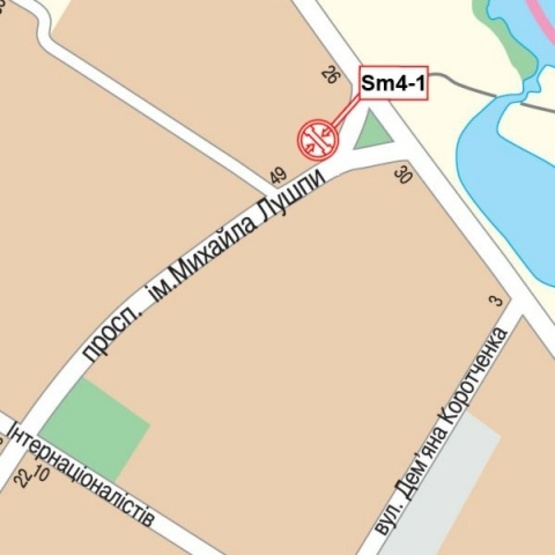 Схема рекламної площини за адресою Лушпы просп., 49 (ТЦ "Березка", АЗС "Marshal", ИндустриалБанк, маркет "АТБ", "Watsons"), в сторону ул. Прокофьева Схема рекламної площини за адресою Лушпы просп., 49 (ТЦ "Березка", АЗС "Marshal", ИндустриалБанк, маркет "АТБ", "Watsons"), в сторону ул. Прокофьева