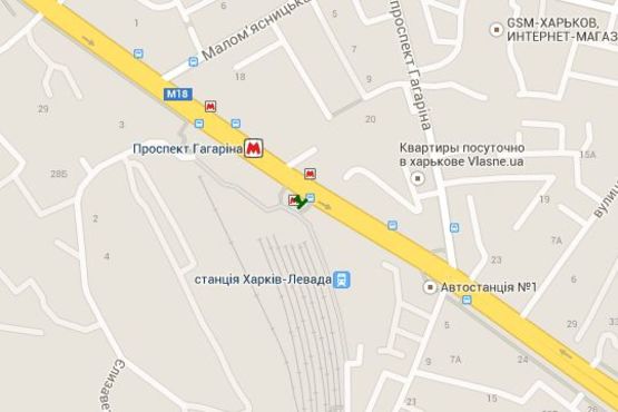 Схема рекламной плоскости по адресу Вернадського вул. - Гагаріна просп., (зупинка №2) (з центру)