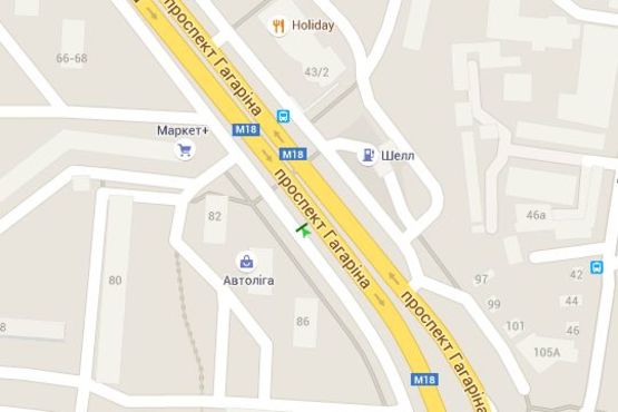 Схема рекламной плоскости по адресу Гагаріна просп., 84 (зупинка)